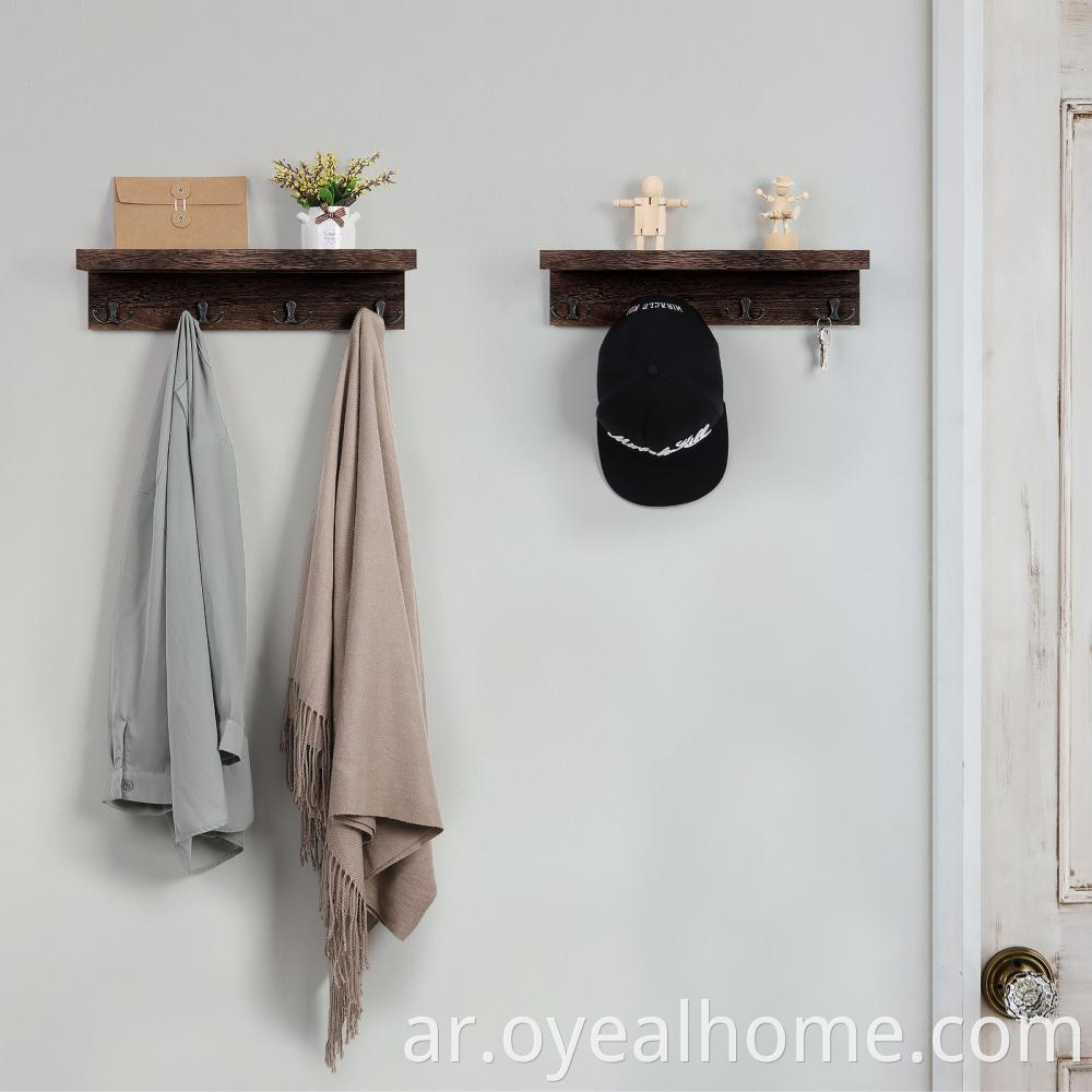 Wooden Rustic Coat Rack With Hooks